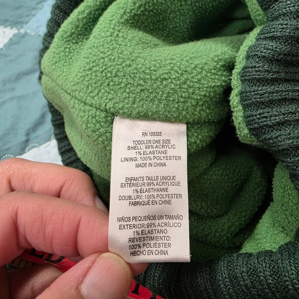 John‎ Deere Toddler Beanie Green Tractor Knit Pom Pom Hat OSFM